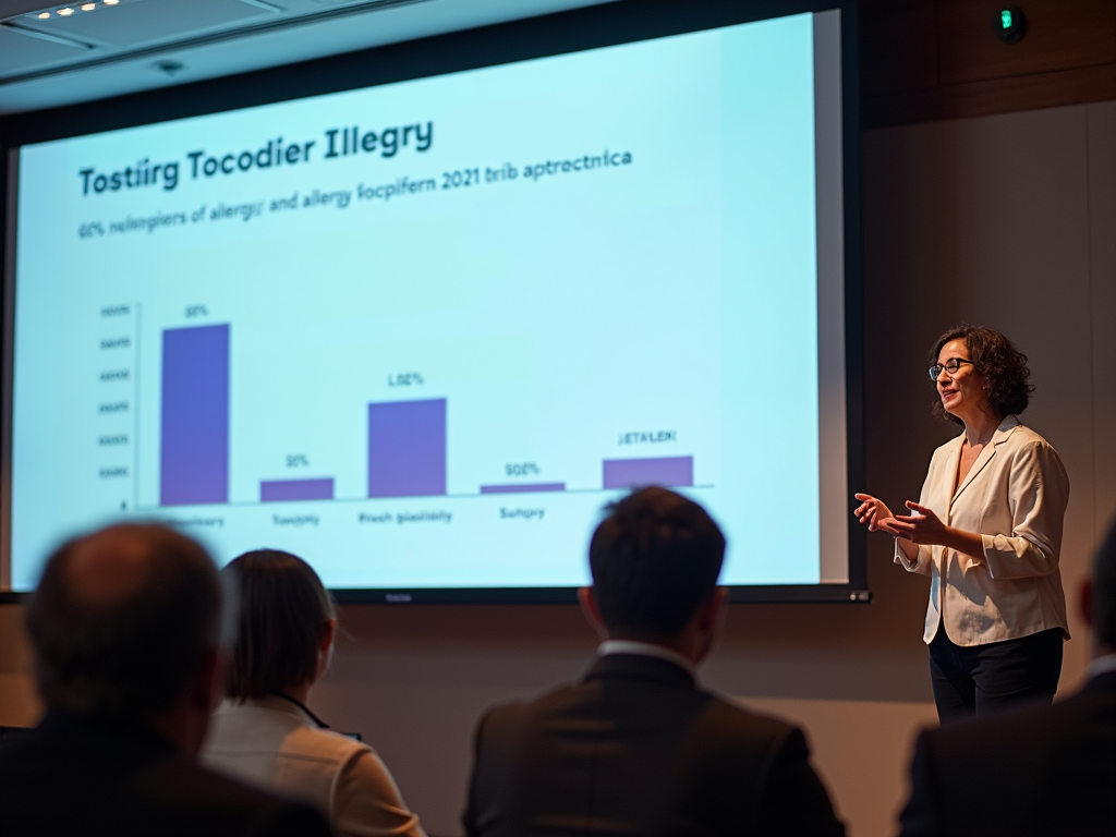A researcher sharing allergy testing insights.