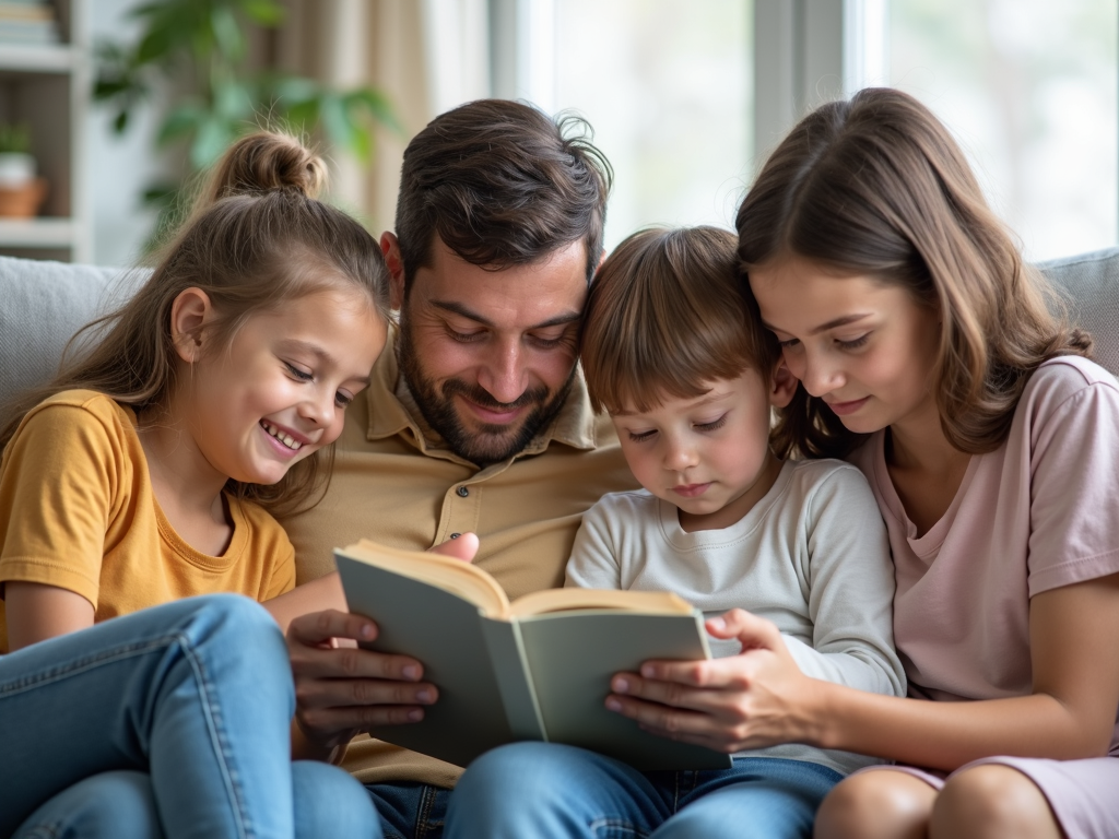 Family practicing mindfulness together at home
