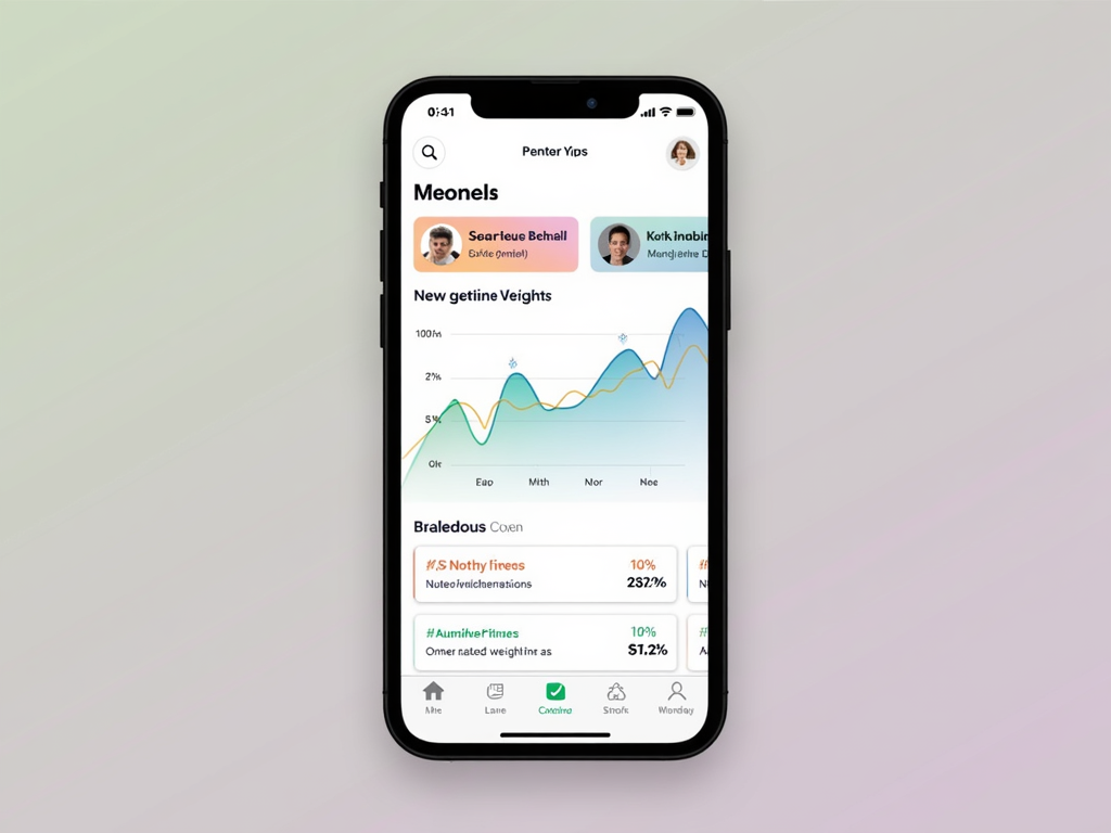 Fitness app showing progress chart