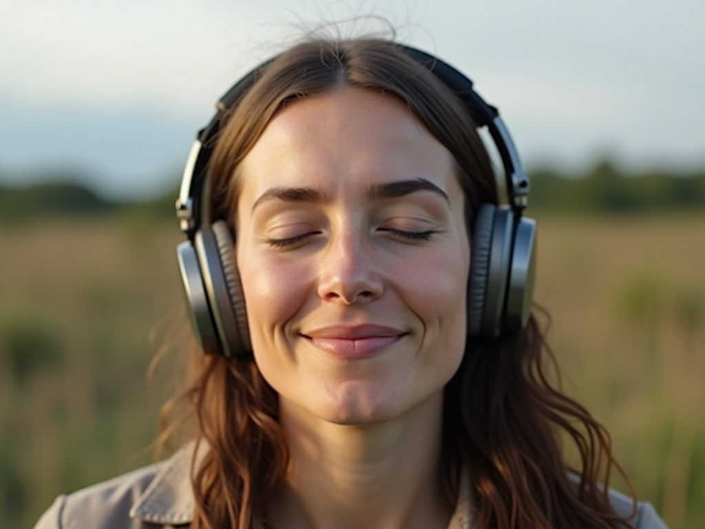 Person enjoying music therapy