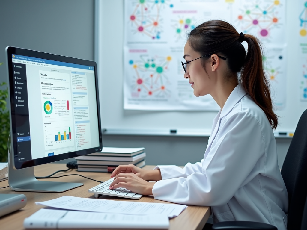 A scientist reviewing the latest research on chronic FPIES.