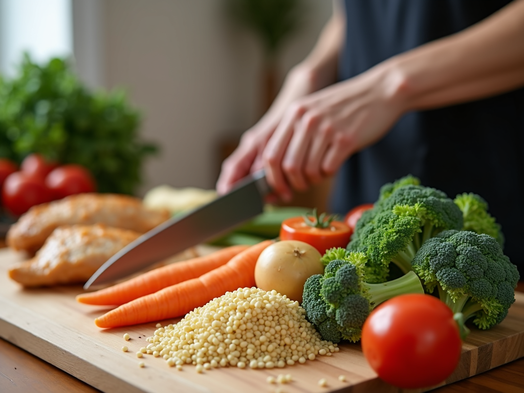 Person preparing a healthy meal
