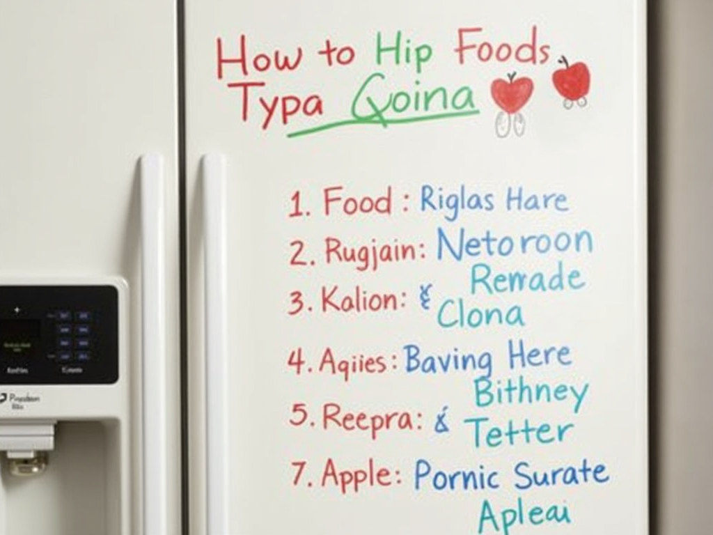 FPIES-friendly meal plan on a refrigerator.