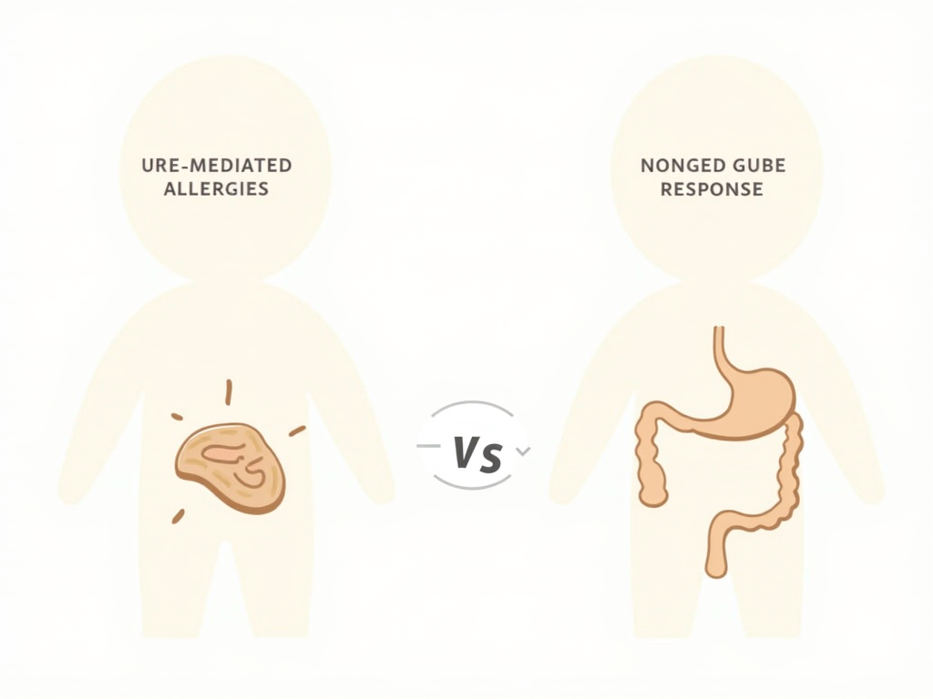 Diagram of IgE vs. non-IgE allergies
