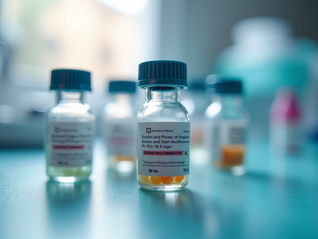 A close-up of allergen immunotherapy vials used for treatment