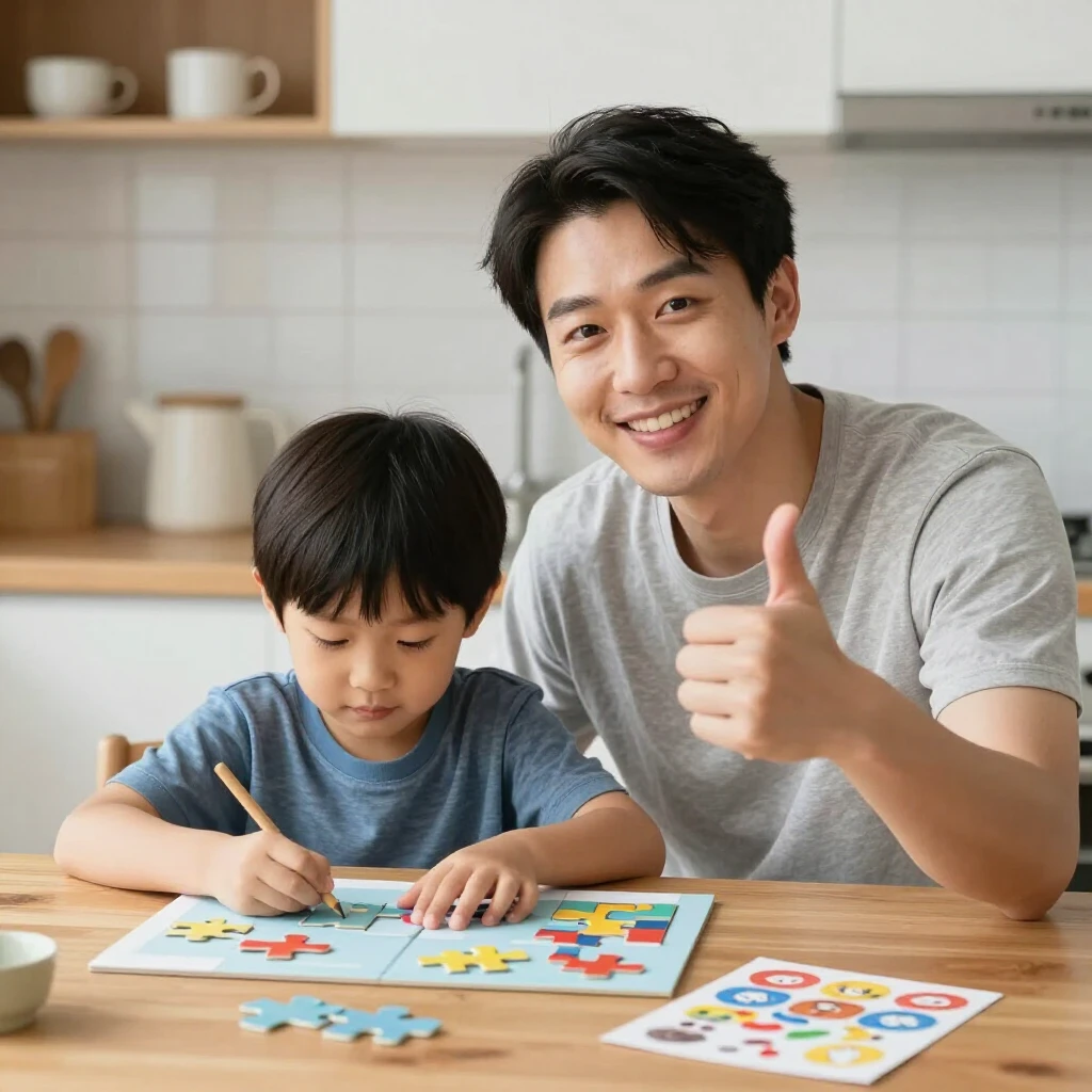 Parent using ABA techniques with child