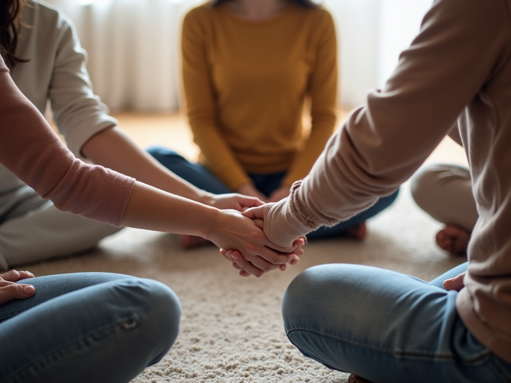 Family practicing mindfulness together