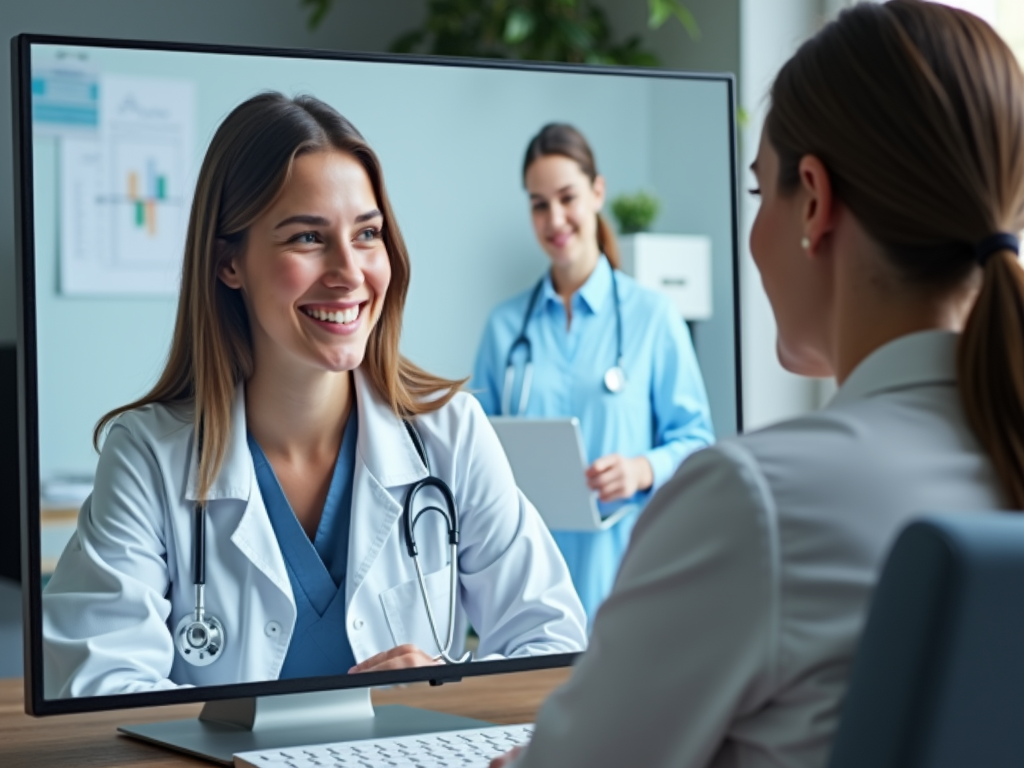 Doctor conducting a telemedicine appointment